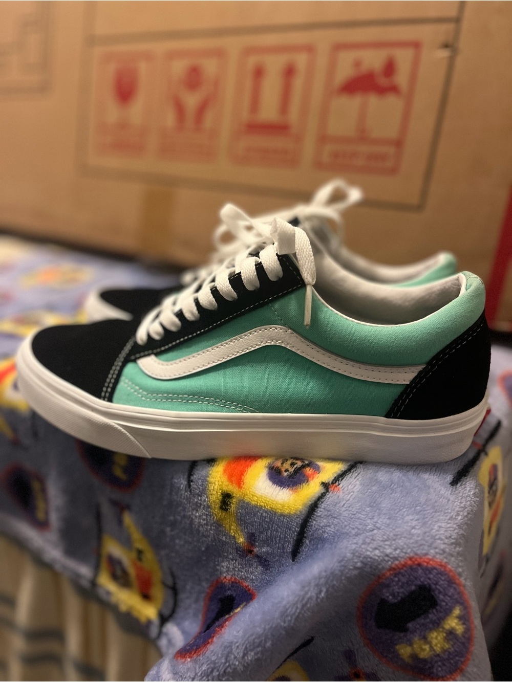 Vans Old Skool Mint and Black Canvas Sneakers